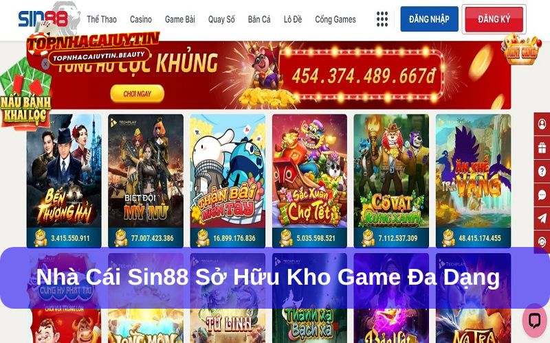 Các trò chơi hấp dẫn tại nhà cái Sin88